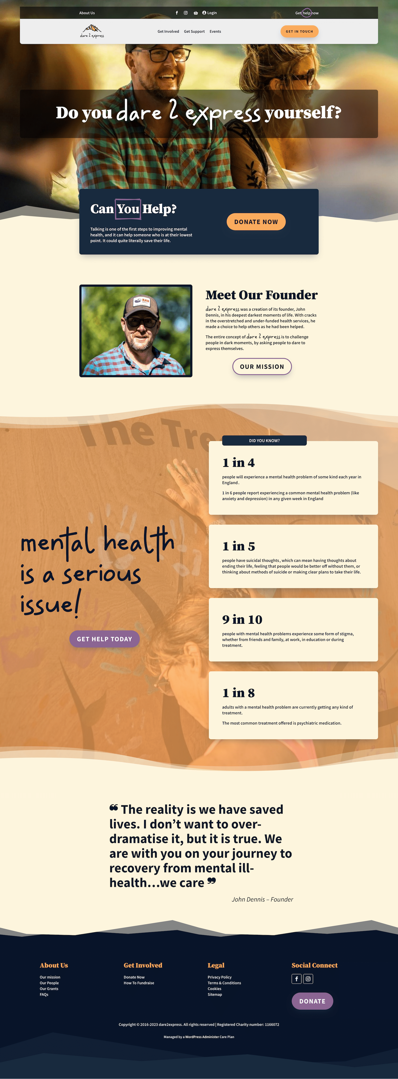 Dare 2 Express Homepage